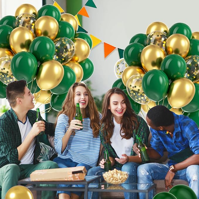 BAUANOOY Green and Gold Balloons - Image 4