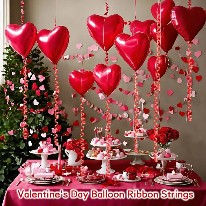 BEISHIDA Valentine Ribbon, Balloon String Printed I Love You 500 Yards - Image 6
