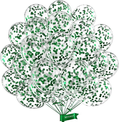 Green Confetti Balloons 12 inch by MOXMAY