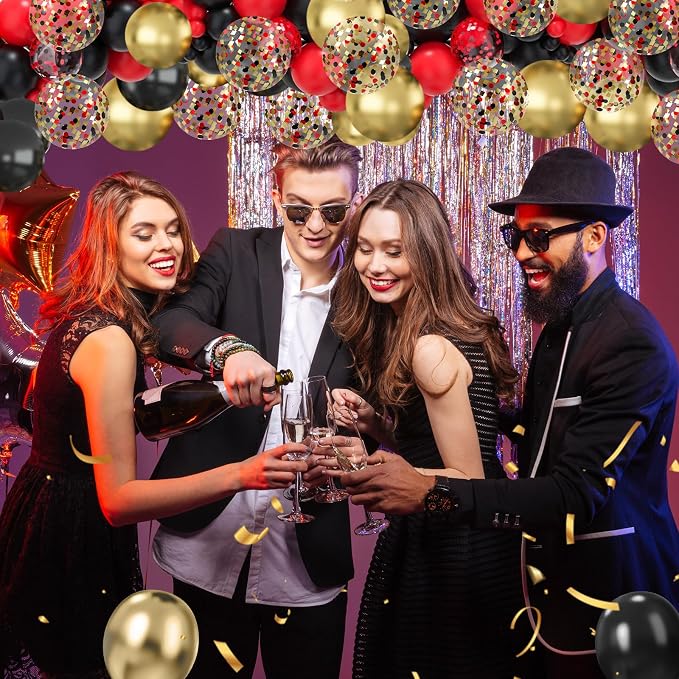 Lukiituke Red Black and Gold Balloon Arch Kit, Movie Night, New Year, Casino - Image 8