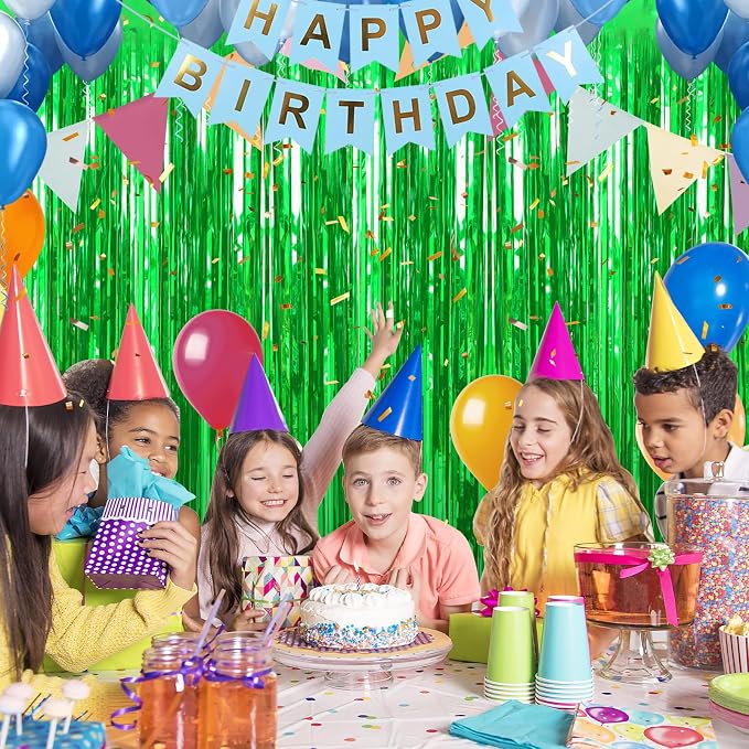 Crosize 8 Pack Green Streamers Backdrop, 3.3 x 9.9 ft, Party Decorations | - Image 4