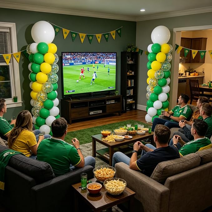 Green Yellow Balloon Column Stand Kit of 2 | 102Pcs Green Yellow White Balloons - Image 6