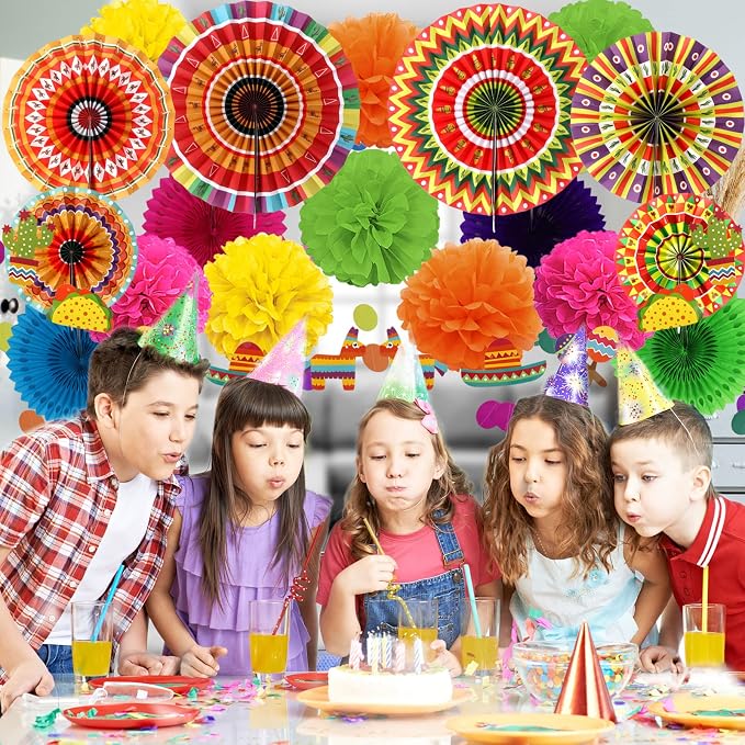 Mexican Party Decorations, Pom Poms Flowers - Image 7