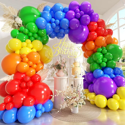 Rainbow Balloons Arch Kit 120pcs, Different Sizes Latex Balloons by Unknown