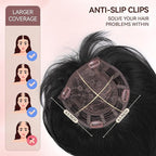 LEEONS Hair Toppers for Women with Bangs Short Bob Synthetic Pieces for Thinning Hair Side Part (Black)