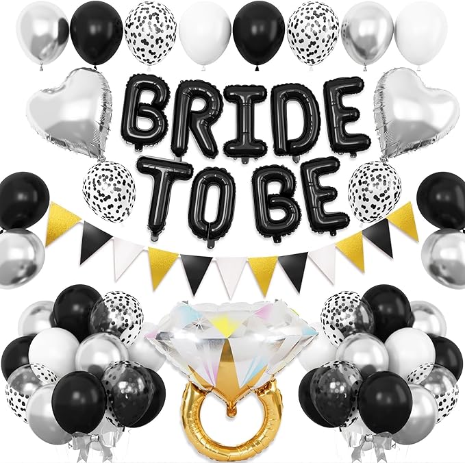 Black and Silver Bachelorette Party Decorations by Dagelar