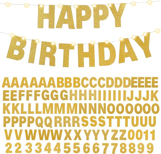 TaoBary 112 Pcs DIY Letter Kit Glitter Customizable Banner Letters Include 107 - Image 9
