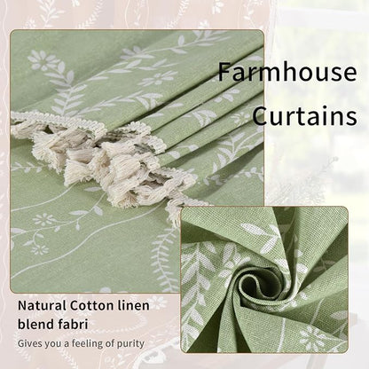 Schweek Sage Green Boho Curtains 2 Panels 96 Inches Long - Image 5