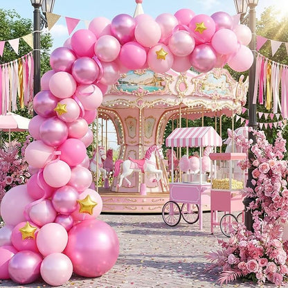 RUBFAC Pink Balloons Set, Metallic Pearl Pastel Light Pink Party Balloons 12 - Image 7