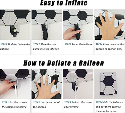 Black White Soccer Number 4 Balloon 4nd Birthday Decoration 40in 4 Balloon | - Image 3