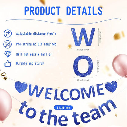 Pre-Strung Glitter Welcome to the Team Banner Welcome Banner Welcome Decorations - Image 3