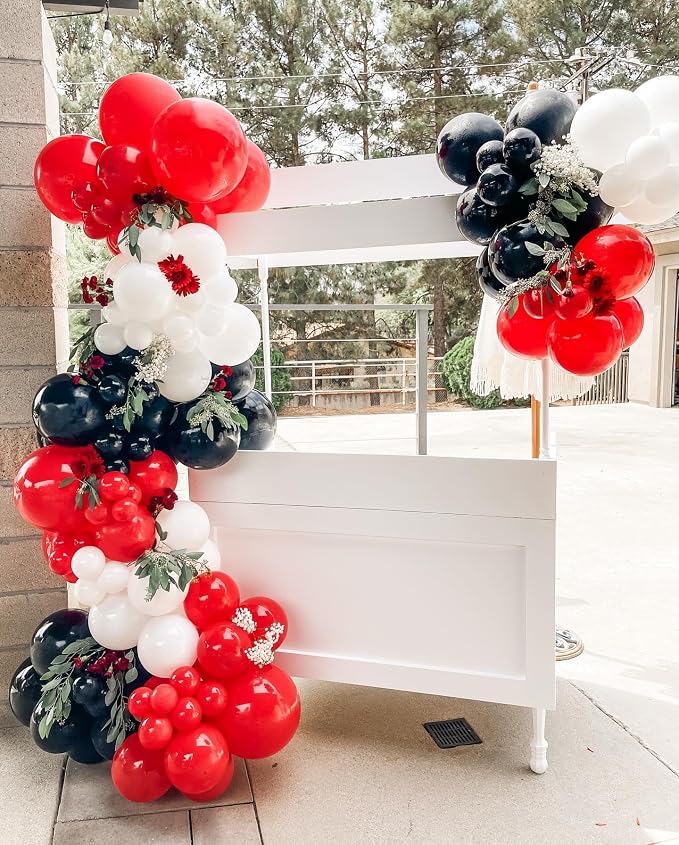 Red White Black Balloons Arch Kit - Image 6