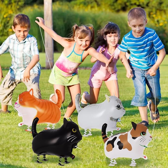 8 Pcs Walking Cat Balloons, Cat Balloons, Walking Animal Foil Mylar Balloon - Image 4