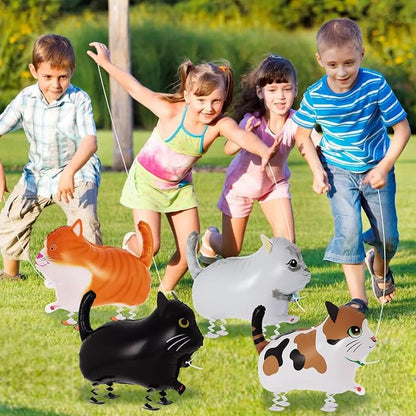 4 Pcs Walking Cat Balloons, Cat Balloons, Walking Animal Foil Mylar Balloon - Image 4