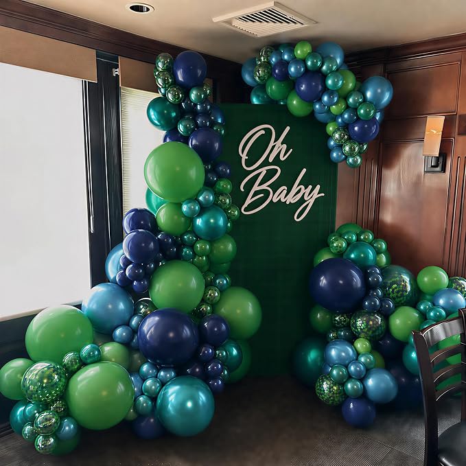 Blue and Green Balloons for Graduation Baby Shower Birthday Decorations | 60Pcs - Image 4