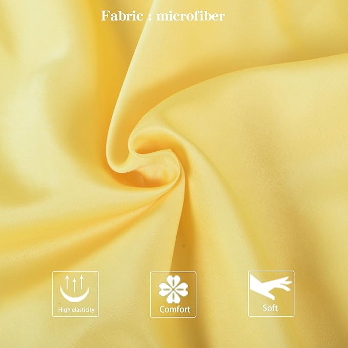 NTBAY Zippered Satin Pillow Cases for Hair and Skin, Luxury Queen Hidden Zipper Pillowcases Set of 2, 20x30 Inches, Yellow