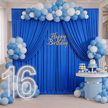 10ft x 10ft Wrinkle Free Royal Blue Backdrop Curtain - Image 5