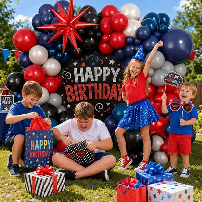 Black Red Blue Balloon Arch Garland Kit, Spider Themed 4th of July Patriotic - Image 7
