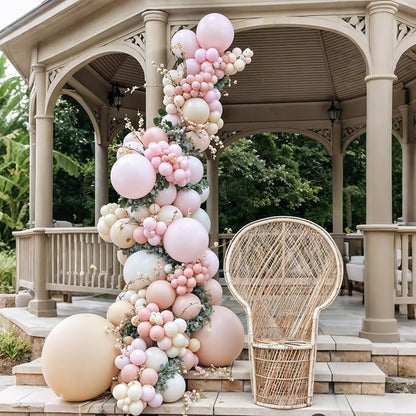 Dusty Pink Balloons, 12 Inch Pastel Baby Light Pink and White Sand Ivory Nude - Image 5
