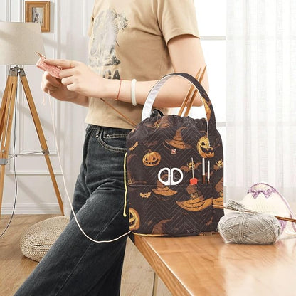 Yarn Bag Small Crochet Bag Drawstring Yarn Storage Organizer Knitting Project - Image 6