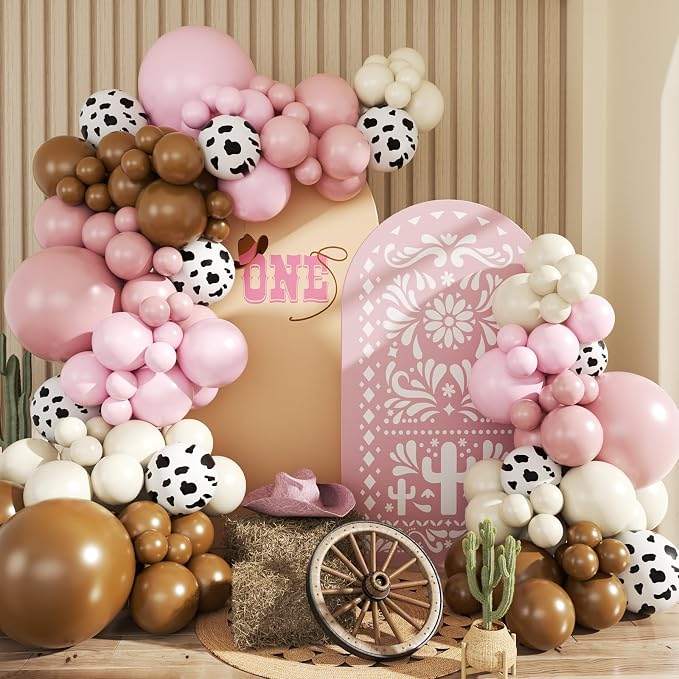 Cowgirl Dusty Pink Cow Balloon Arch Kit Western Party Decoration | Light Pink by JOYFLOAT