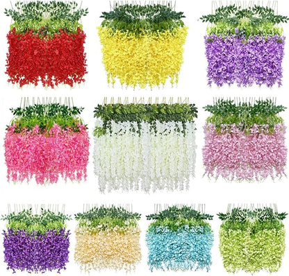 Artificial Flowers Hanging Flowers, Fake Wisteria Flower Garland Silk Vines - Image 5