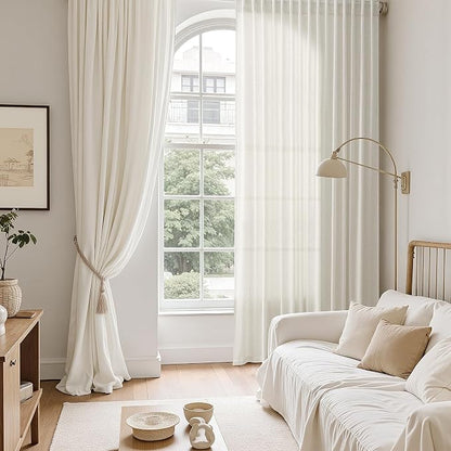 Natural Linen Curtains 108 Inches Long - Image 6