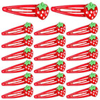 Sibba Strawberry Hair Clip 20 PCS Red Metal Snap Fruit Hair Clips Head Barrettes Fruit Bow Clips Strawberries Head Ring Tie Cute Strawberry Accessories for Girls Women Teens Gifts (2.05×0.73in)