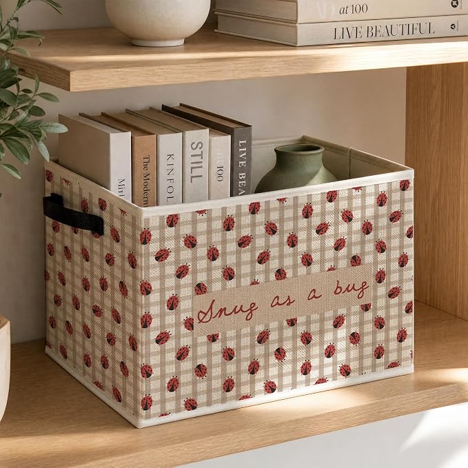 Ladybug Kids Nursery Foldable Storage Bins Box - Image 3