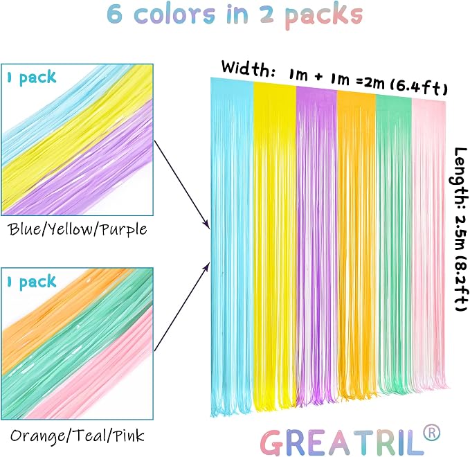 Pastel Tinsel Curtain Party Backdrop - Image 5