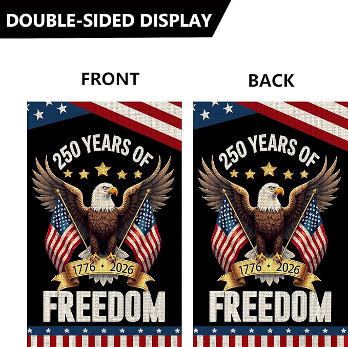 250 Years Anniversary Garden Flag, 250th Anniversary USA Patriotic Banner - Image 3