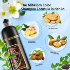 Hair Dye Shampoo 3 in 1 for Women & Men, Chestnut Brown Hair Color Shampoo Refresh Hair Only 20 Mins - Natural Plant - Champu Para Pintar el Pelo