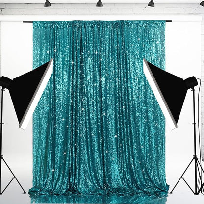 Eternal Beauty Teal 3mm Sequin Backdrop 8x10 Ft by EternalBeauty