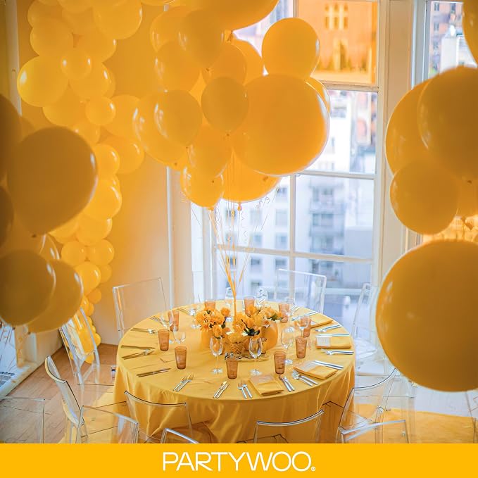 PartyWoo Yellow Mustard Yellow Balloons 127pcs Different Sizes | 36 18 12 10 5 - Image 8
