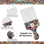 2 Pack Professional Stainless Steel Afro Pick Combs, Wide Tooth Metal Hair Picks for Curly Afro Braid Detangling Styling Women Men