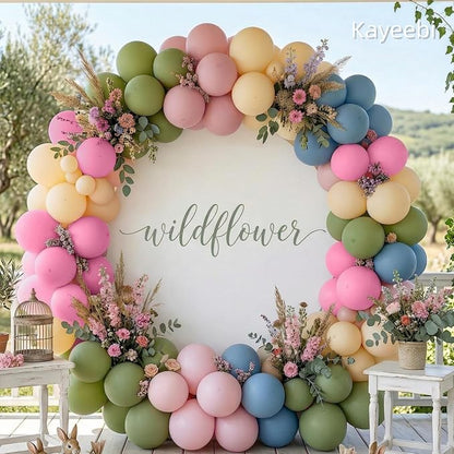 Blue Pink Green Balloons Dusty Green Blue Light Pink Latex Balloons 12inch Mist - Image 5