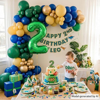 Green Number 2 Balloon 40 Inch, Foil Numeral Double Joyful Green Parties | - Image 2
