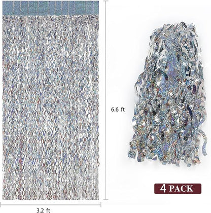 4 Pack Silver Tinsel Backdrop - Image 3