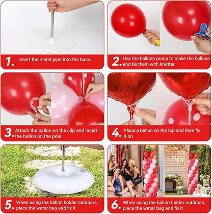 2 Sets Strawberry Party Balloon Column Stand Kit - Image 4