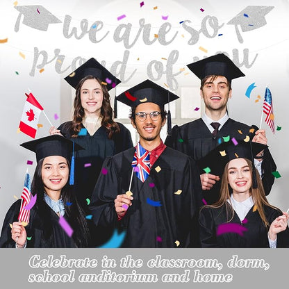 2026 Graduation Decorations Pre-Strung Blingbling We Are So Proud of You Banner - Image 5