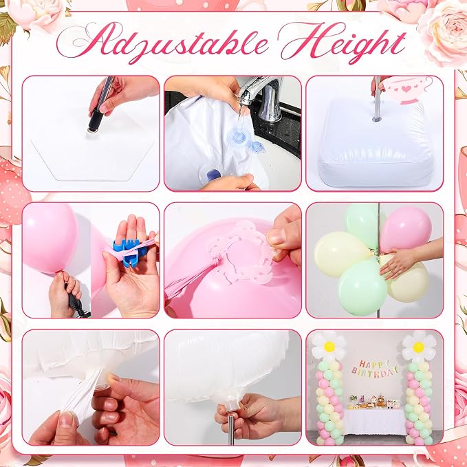 Daisy Pastel Flower Balloon Column Stand Kits 2 Sets - Image 3