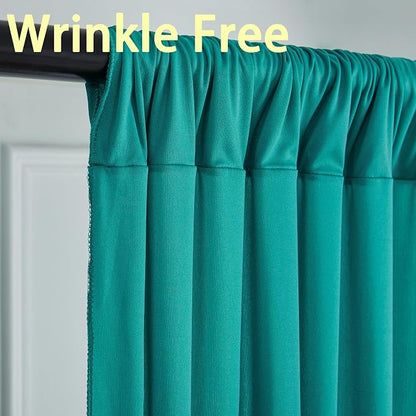 10ft x 10ft Wrinkle Free Turquoise Backdrop Curtains - Image 2