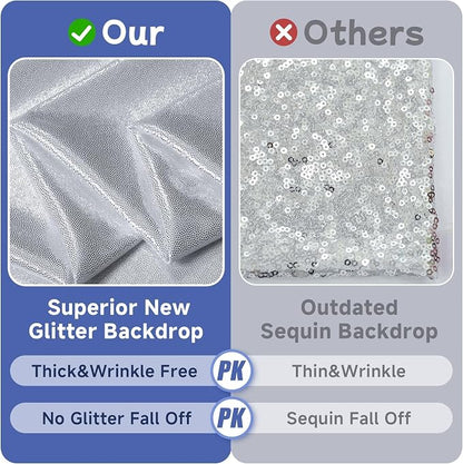 50ftx10ft Sequin Silver Backdrop Curtain Panels - Image 3