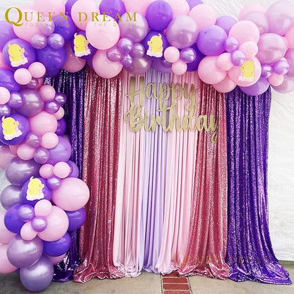 Purple Sequin Backdrop 4 Panels 2FTx8FT Glitter Party Photo Background | - Image 2