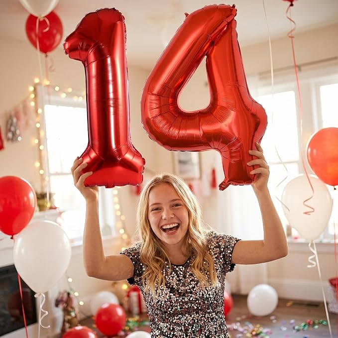 Number 14 Balloon Foil Mylar Balloons - Image 2