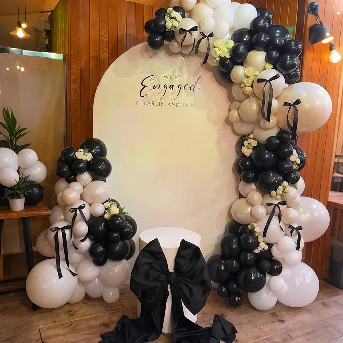 Black White Gold Balloon Garland Kit - Image 3