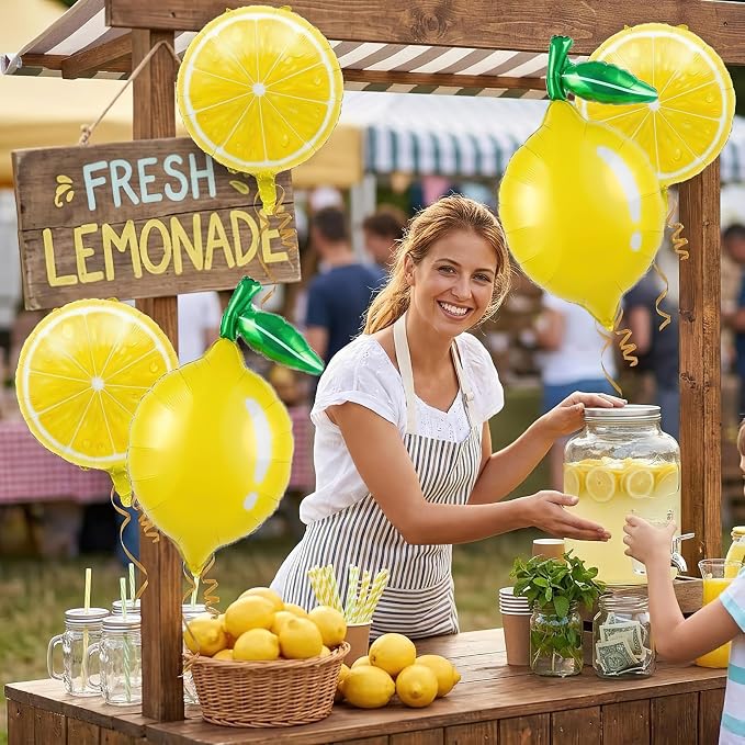 Lemon Foil Balloons Summer lemonade Set - Image 5