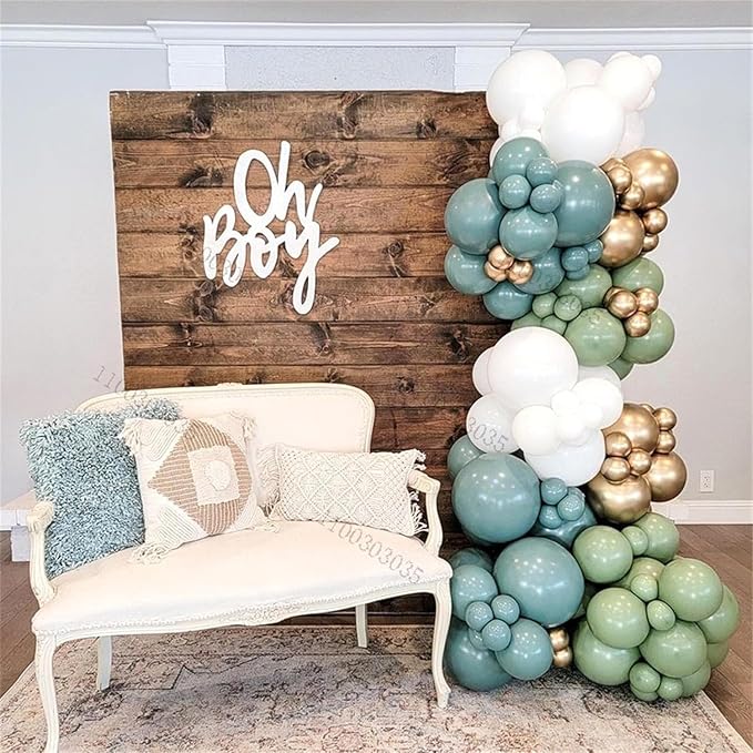 Dusty Blue Sage Green Balloon - Image 5