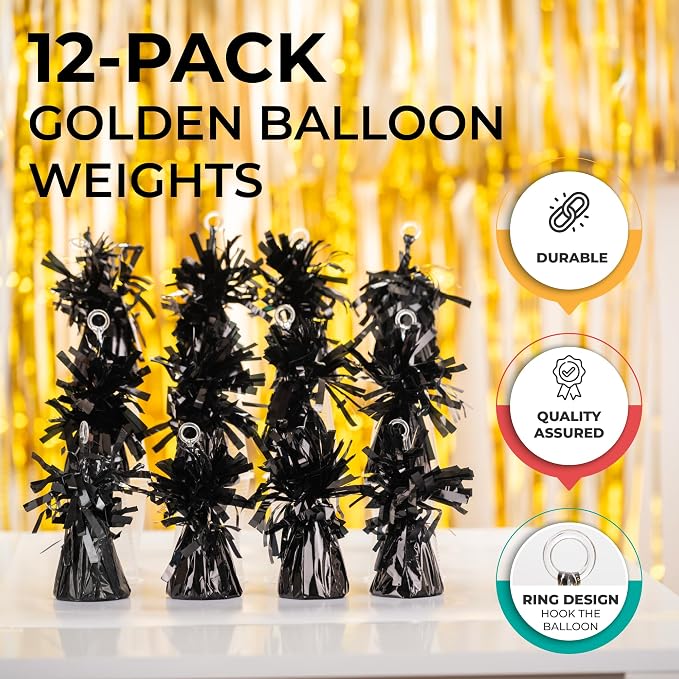12-Pack Black Balloon Weights - Image 4