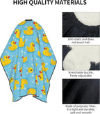 Extra Large Hair Styling Cape, Haircut Apron Yellow Rubber Ducks Soap Bubbles Blue Haircuting Salon Cape Gown for Hair Cutting Styling